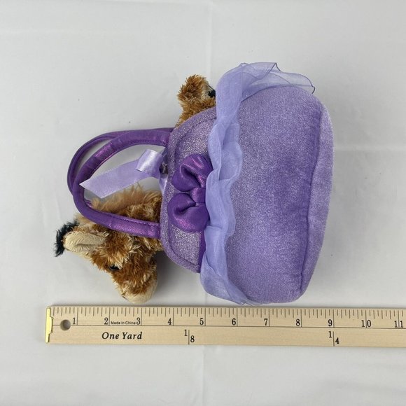 Aurora Peek-A-Boo Giraffe Purple Carrier Purse 7" Plush Stuffed Animal Toy Bow - Picture 7 of 7